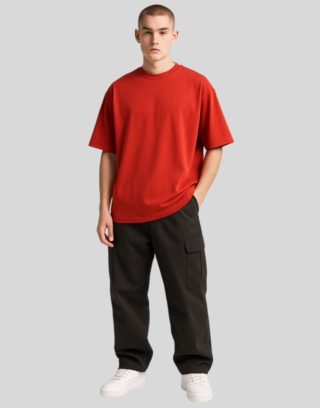 Red Oversized Plain T-Shirt