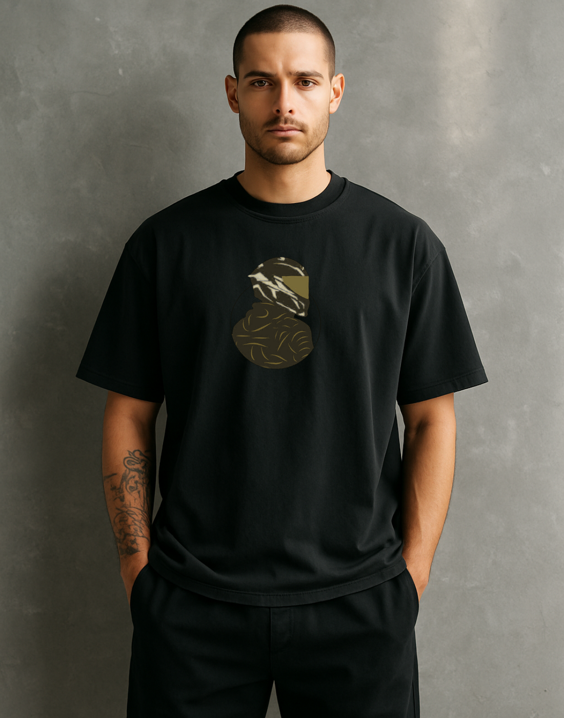 Bike Rider Black Oversized Graphic Printed Tshirt