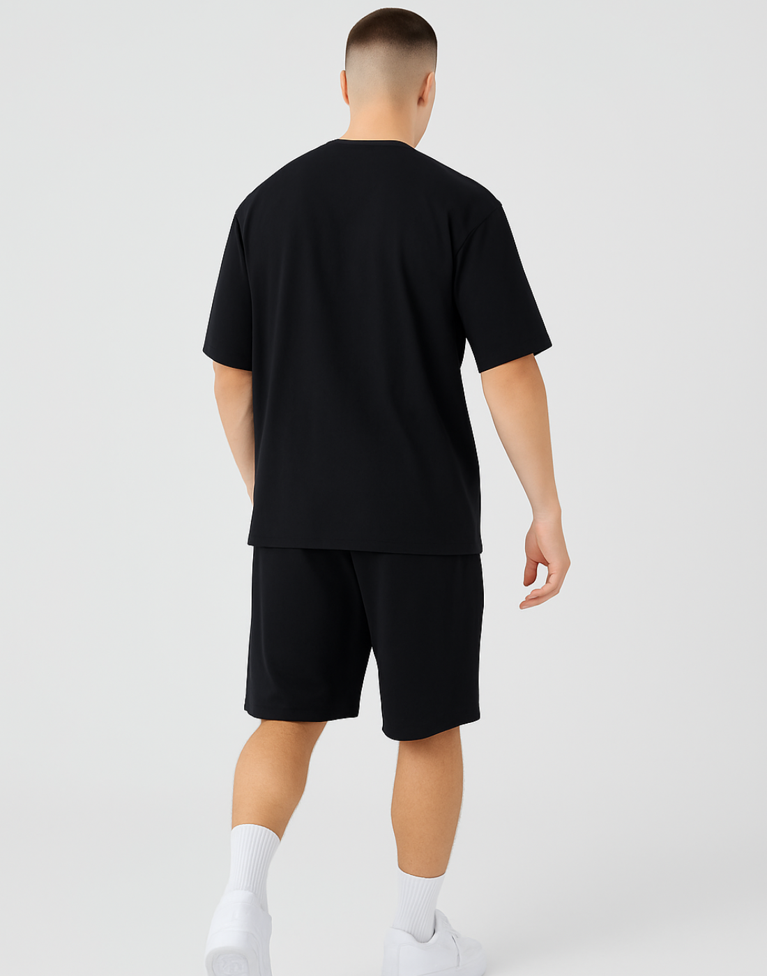 Men Black Oversized Front Typography Printed Tshirt