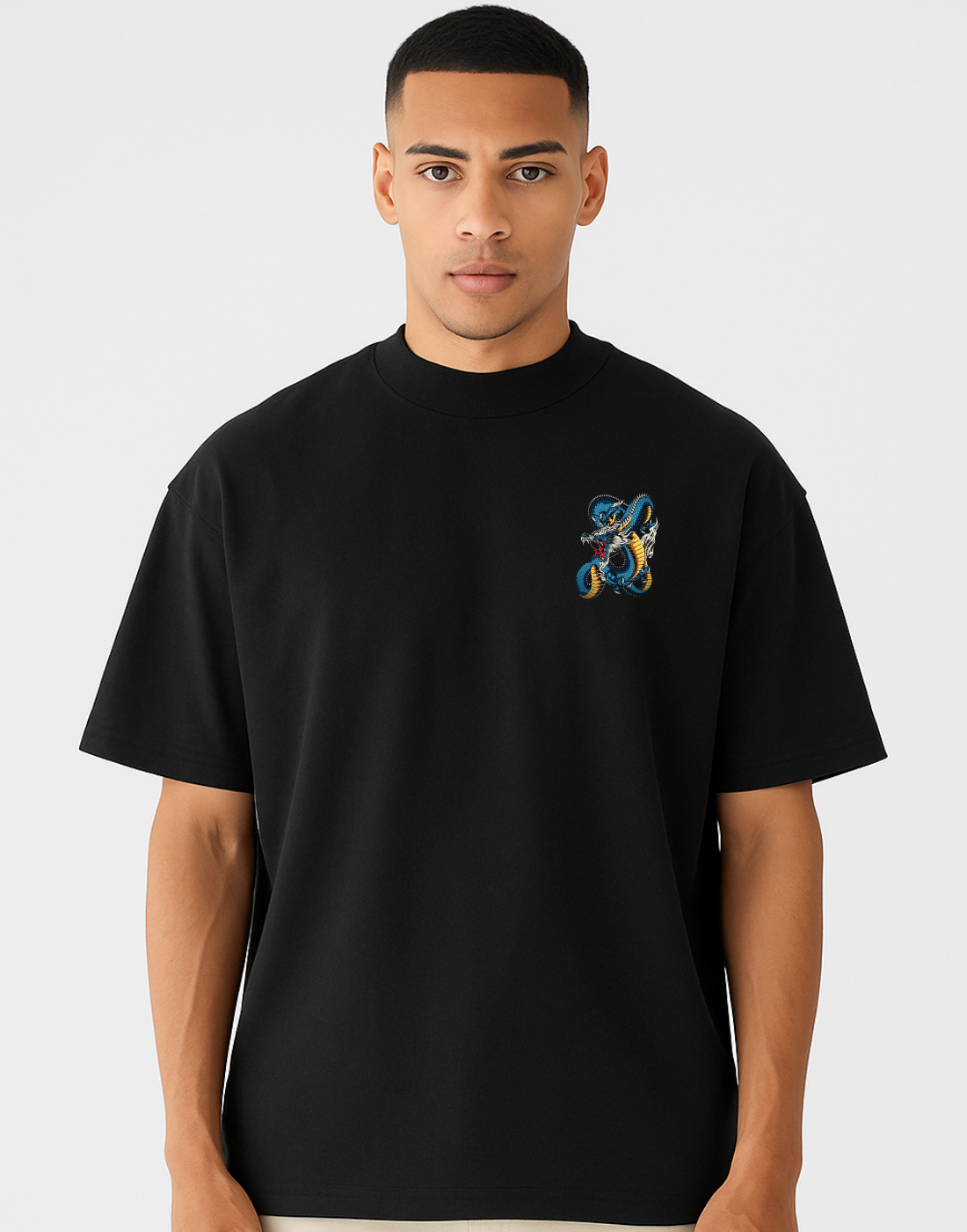 Dragon Black Oversized Graphic Printed Tshirt