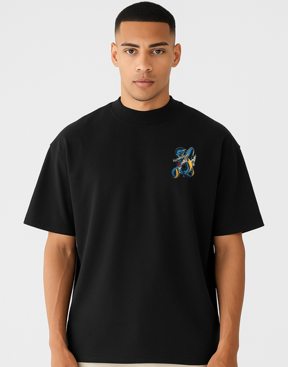 Dragon Black Oversized Graphic Printed Tshirt