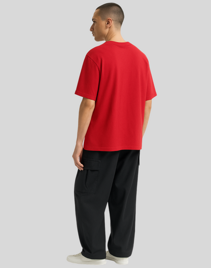Red Oversized Plain T-Shirt