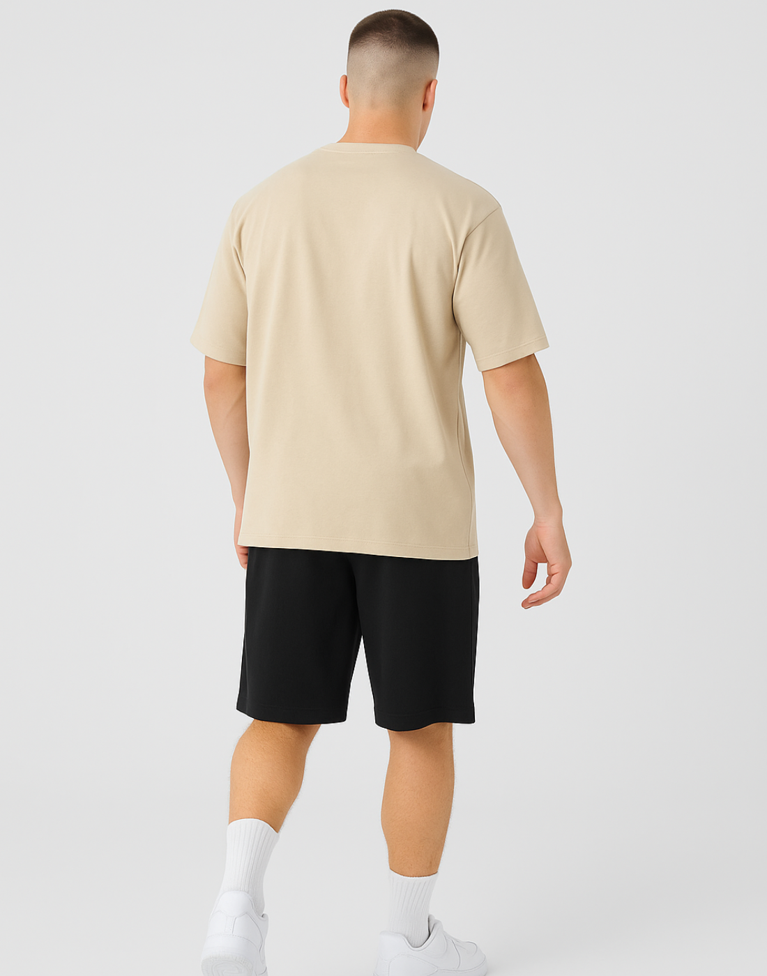 Beige Oversized Plain T-Shirt