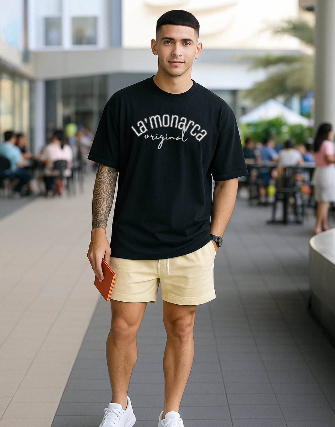 Men Black Oversized Front Typography Printed Tshirt