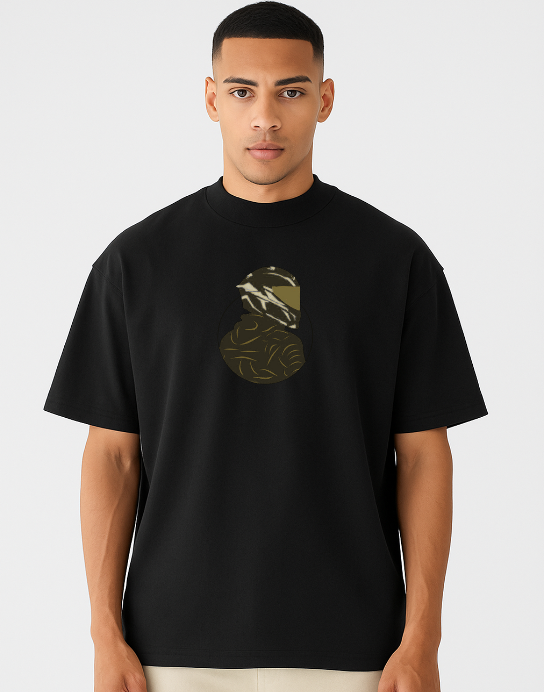 Bike Rider Black Oversized Graphic Printed Tshirt