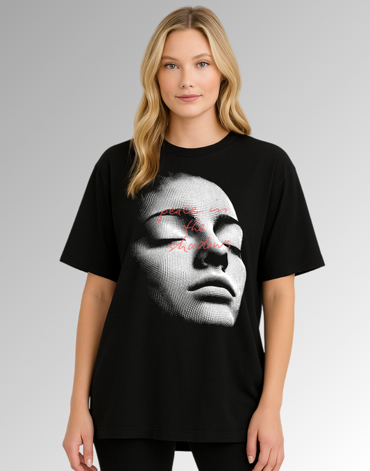 Peace Black Oversized Graphic Printed Tshirt for Women