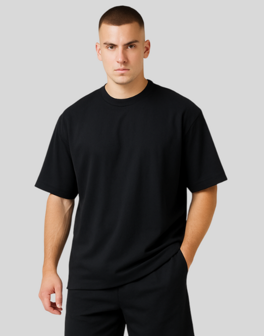 Black Oversized Plain T-Shirt