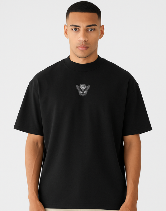 Eagle Free Soul Black Oversized Graphic Printed Tshirt