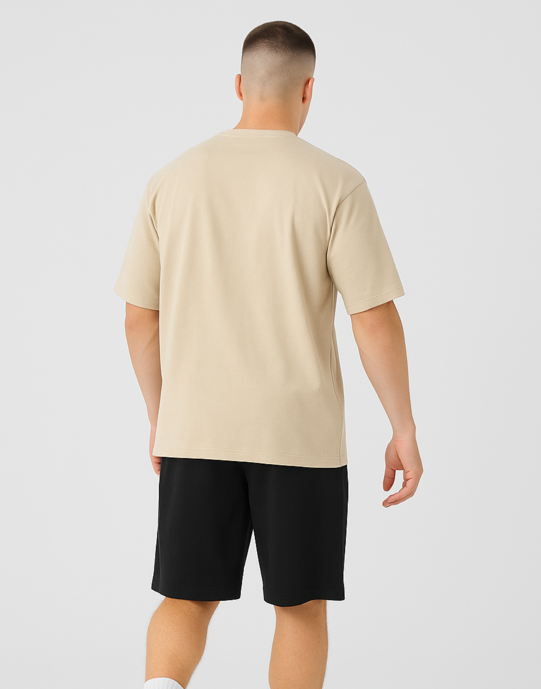 La Monarca Original Beige Oversized Typography Printed Tshirt