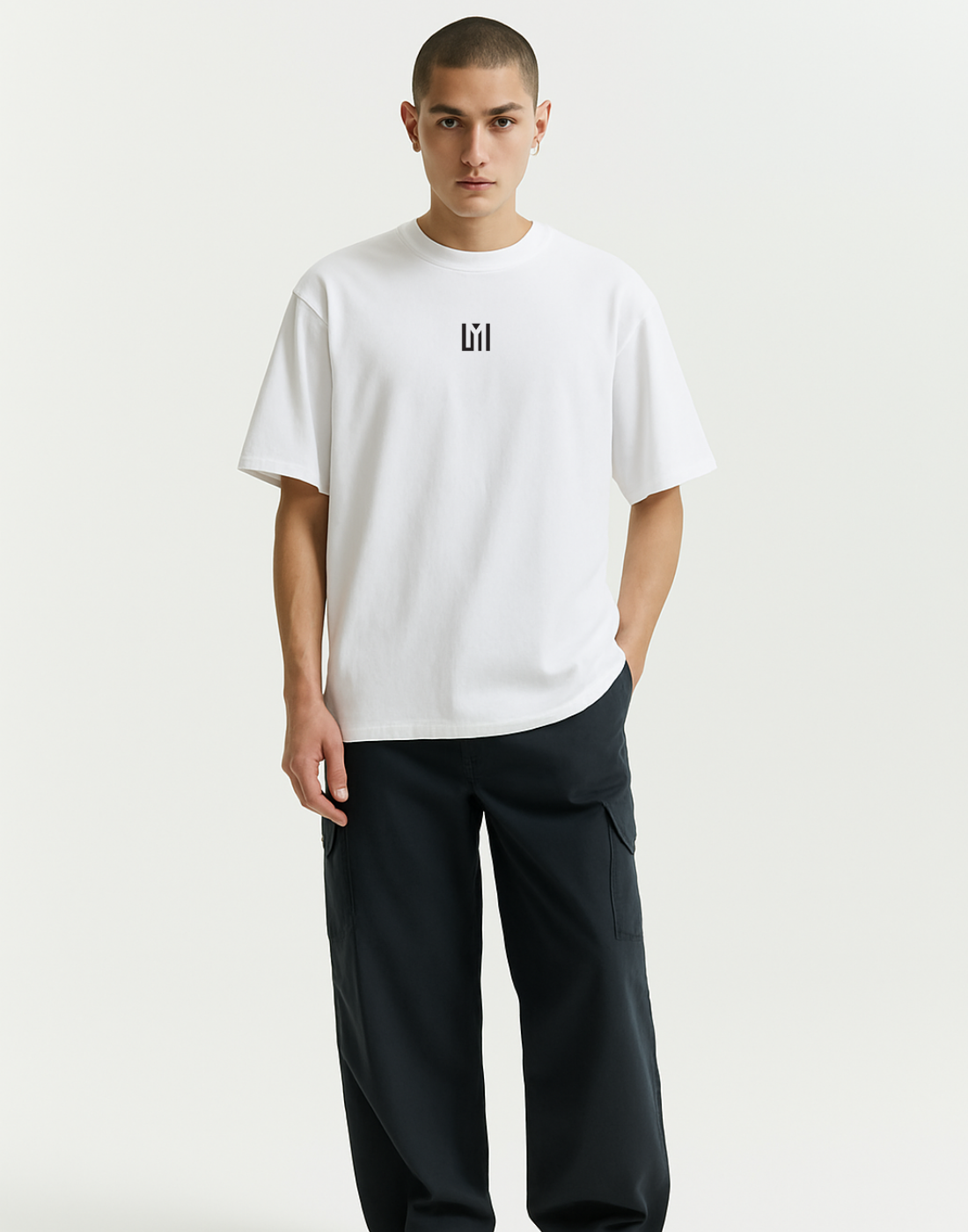 White Oversized Graphic Printed Tshirt for Men