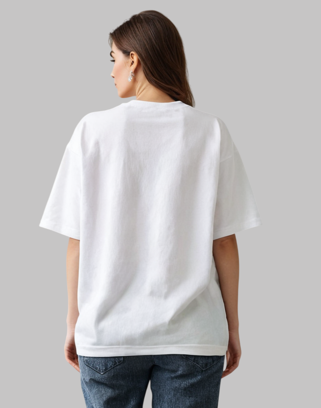 La Monarca Original White Oversized Typography Brand Printed Tshirt
