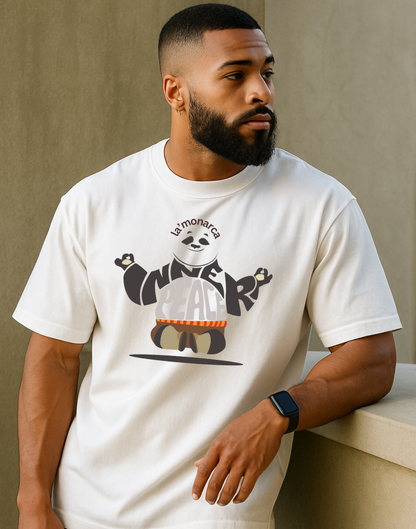 Inner Peace White Oversized Typography Printed Tshirt
