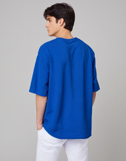 Future Royal Blue Oversized Typography Printed Tshirt